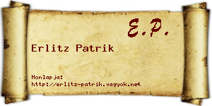 Erlitz Patrik névjegykártya